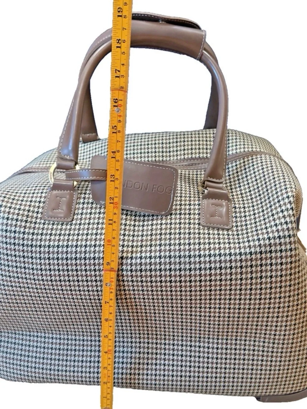 London Fog Cambridge Houndstooth Carry on Duffel 20